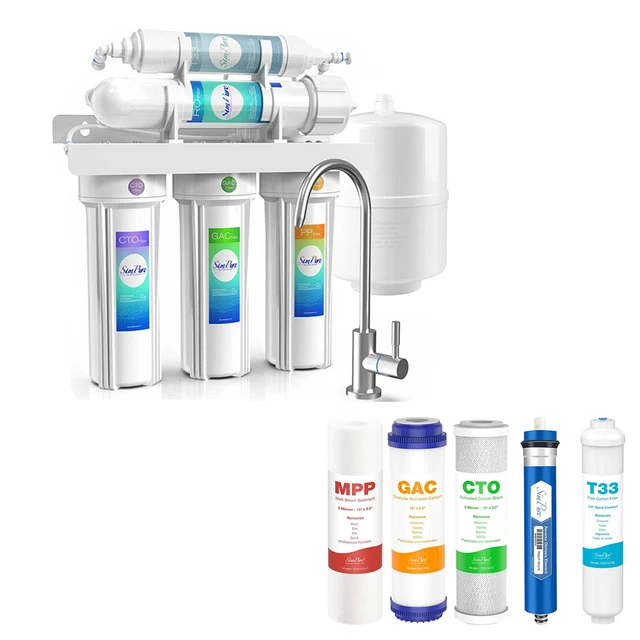 100GPD 5 STAGE Reverse Osmosis Water Filtration System Undersink Extra