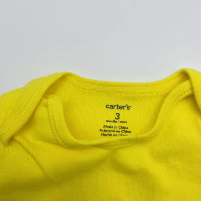 Carters Baby Infant Boys Size 3 Month 2 Piece Short Sleeve Bodysuits Yellow 1593 5