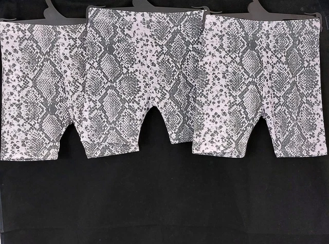 Confezione da 3 pantaloncini estivi per ragazze stampa serpente confezione multipla cotone ricchi di vacanze nuovissimi