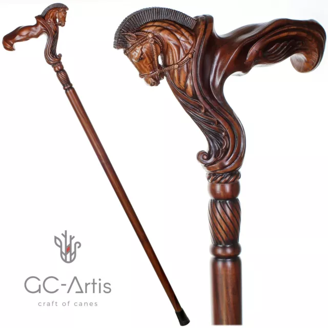 Horse Head Walking Cane Stick for men women Ergonomic Handle GC-Artis RH