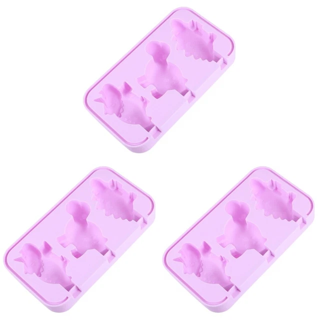 3 Pack Dinosaurier-Silikonform Kieselgel Baby Eis Am Stiel Schimmel Formen Für
