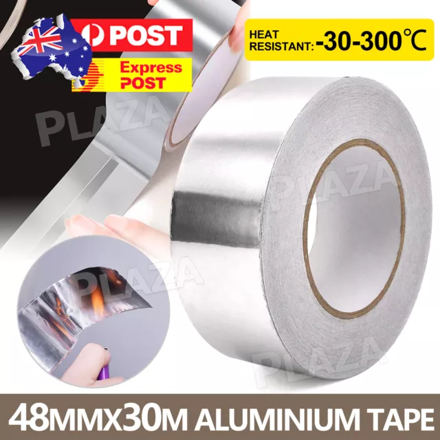 Aluminium Foil Tape Adhesive Sealing Heating Duct Silver Repairs 48mmx30m