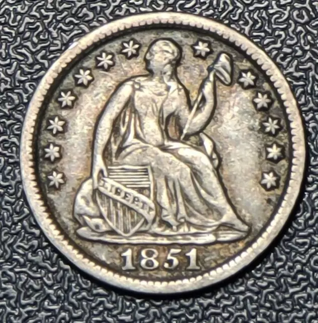 1851 Seated Liberty Silver Half Dime 513G
