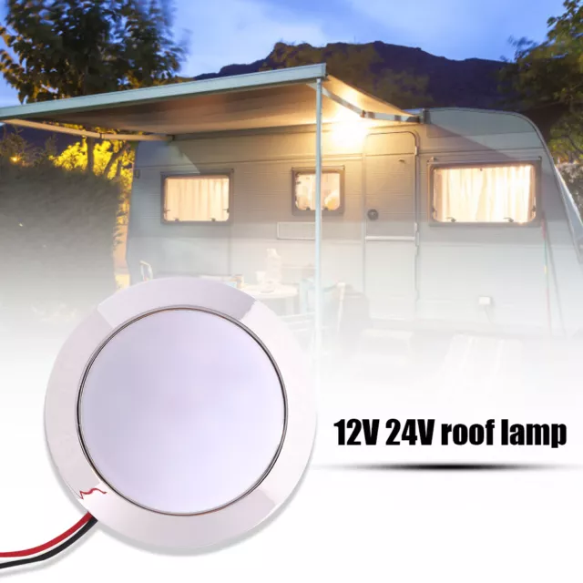 12V 24V Auto 24 SMT LED Dome Reading Lamp for Caravan RV Marine Car Interior 3