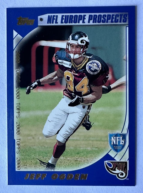 Jeff Ogden 2000 Topps Rhein Fire NFL Europe Prospects #354, Excellent Condition