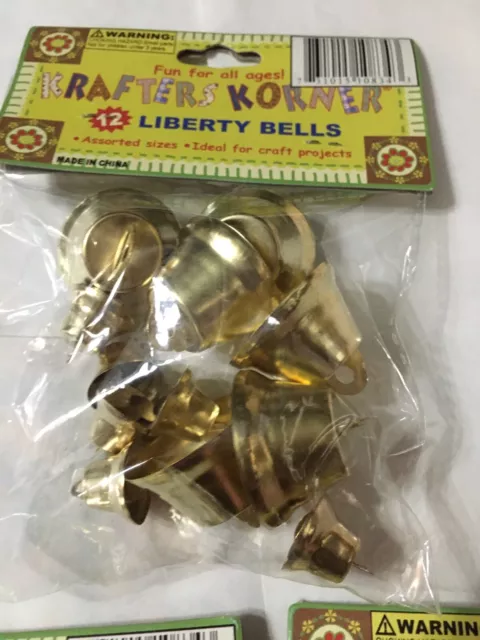 Campanas Krafters Korner Liberty surtidos tamaños 12 por paquete 5 paquetes