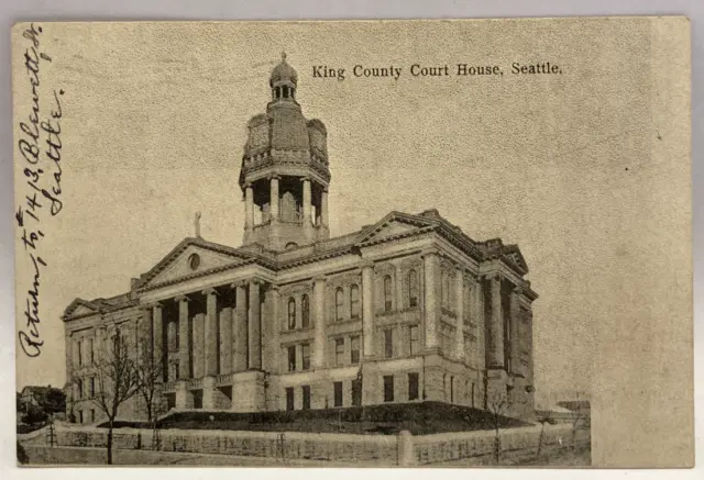 1908 King County Court House, Seattle, Washington WA Vintage Postcard