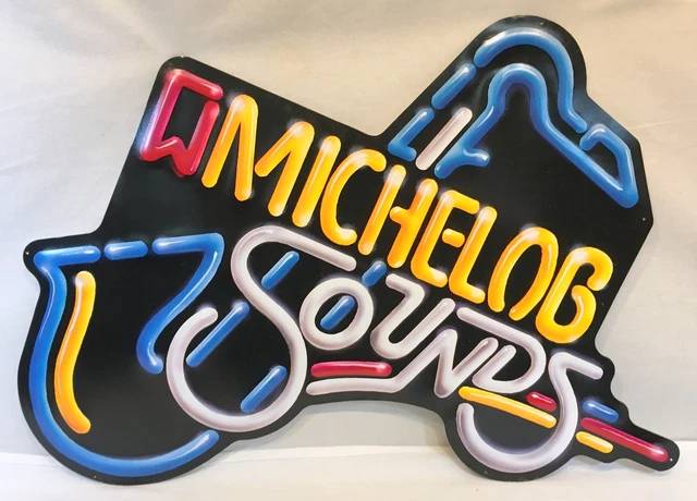 Vintage Michelob Sounds Metal Tin Beer Sign Anheuser Busch Saxophone