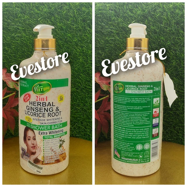 veet gold herbal Ginseng & Licorice Root Intensive body corrector shower bath.