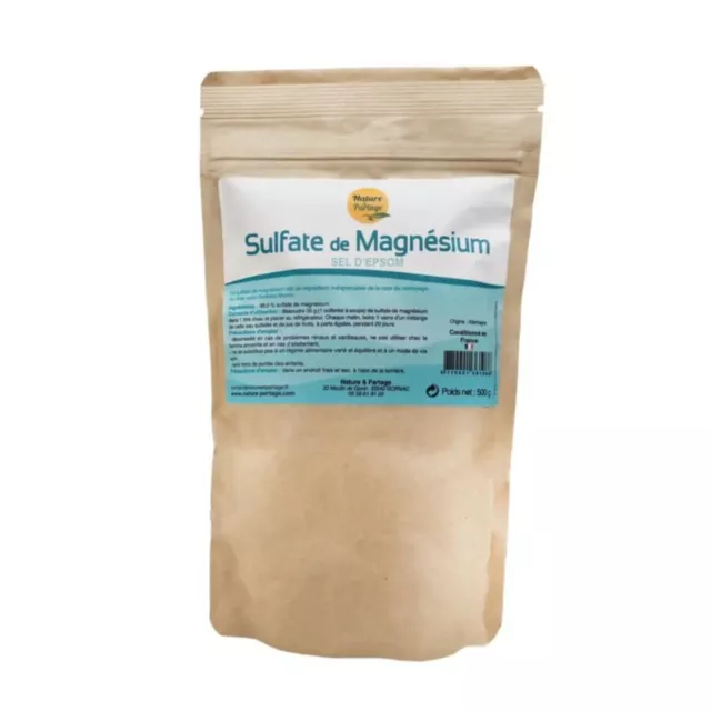 Sulfate de magnésium (sel d’Epsom) 500 g Action laxative et anti-constipation