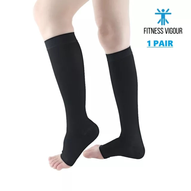 Pair Compression Socks Prevent Varicose Veins 20-30 mmHg For Pain Relief UK