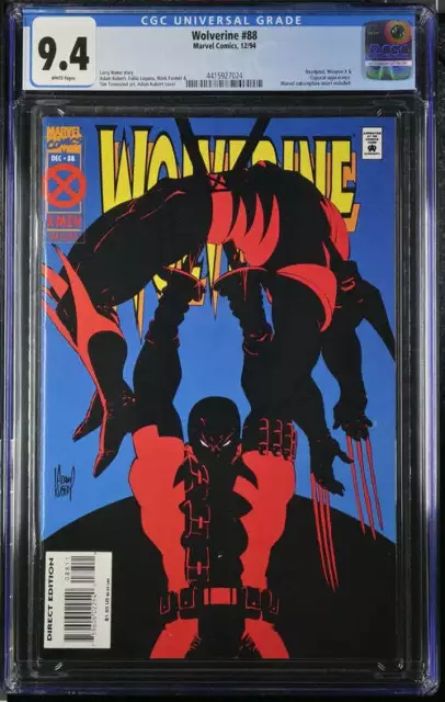 Wolverine 88 CGC 9.4 1994 4415927024 Deluxe Edition 1st Deadpool vs Wolverine Ke