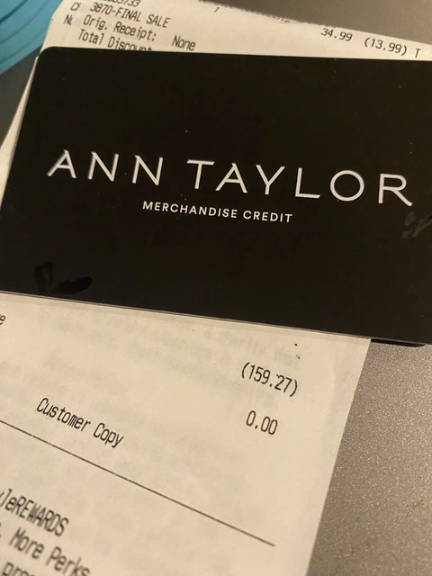 Ann Taylor merchandise credit worth 159.27