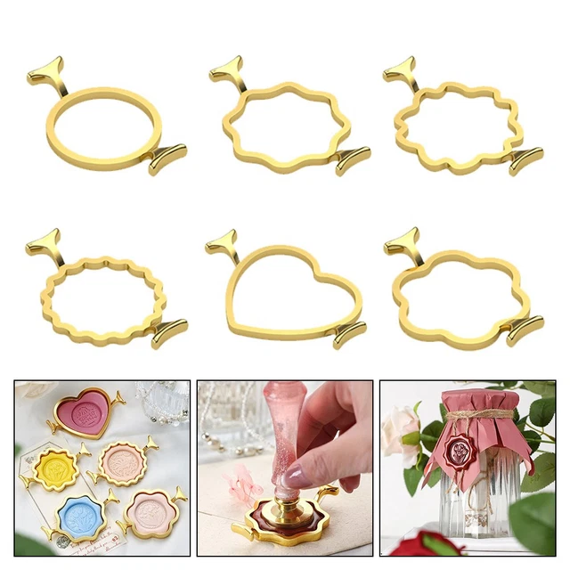 Lot De 50 Sceaux De Cire Autocollants Dorés Cœur Et Romarin - Parfaits Pour Invitations Mariage Et Fêtes