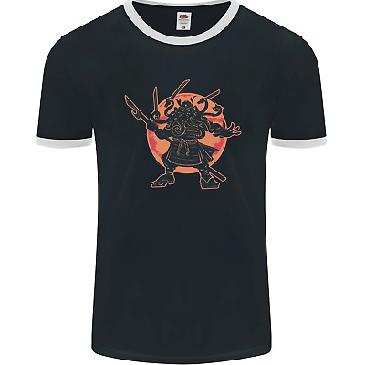 Samurai Cthulhu Kraken Mens Ringer T-Shirt FotL