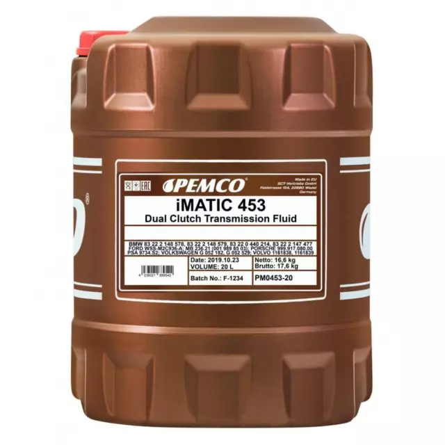 PEMCO 20 Litre Imatic 453 DCT / DSG Huile de Transmission Automatique