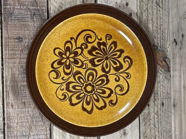 Homer Laughlin Deco Stone Plate Andre Ponche Gold Glade 10” Yellow Brown Dish