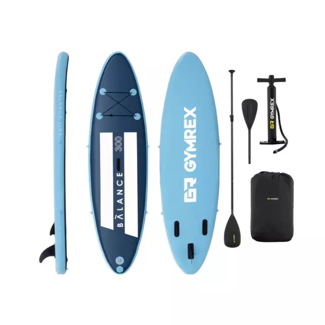 Pack Paddle Gonflable Stand Up Board Planche Surf Accessoires Bleu 2 Tons 135kg