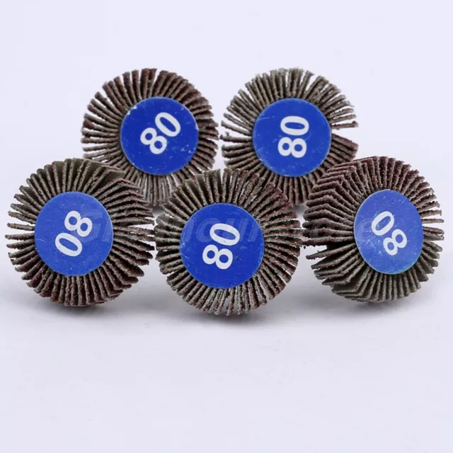 5Pcs Metal Sanding Sandpaper Flap Wheel Discs 80# Grit For Power Rotary Tools