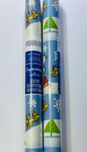 Hallmark Peanuts Christmas Wrapping Paper (2 Rolls, 80 sq ft Total)