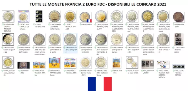 2 Euro Francia Monete Fdc Scegli - Spedizione Unica - Tutti I Paesi Disponibili