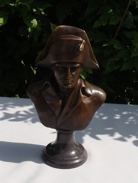 Estatua Busto Napoleón Frances Estilo Bronce sólido Firmado