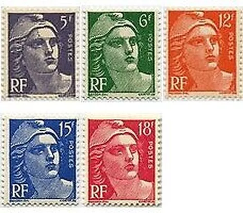 France N°883/87 1951 Marianne De Gandon Charnière