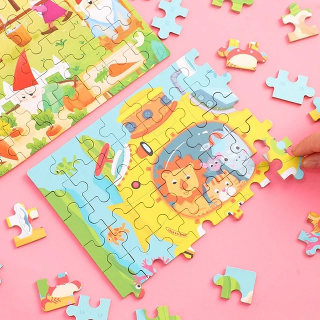 Cartoon Animal Vehicle Children Puzzle Toys Jigsaw Games Montessori Games