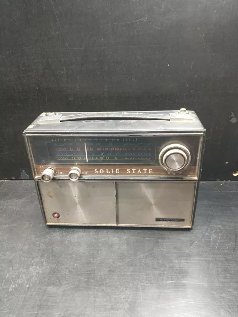 *FOR PARTS* Vtg Air Castle Radio Solid State Stereo Retro Music Carry Case