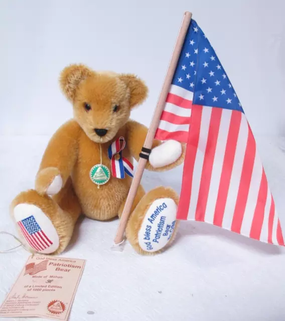 Hermann Teddy Bear Original Mohair West Germany Patriotism Bear #98/1000 In Box