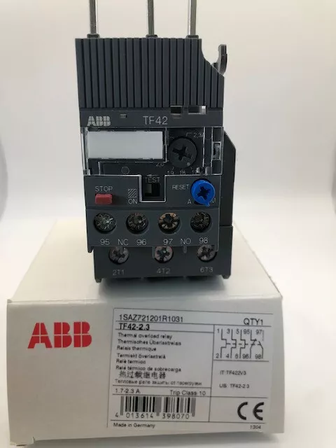 Abb 1SAZ721201R1031 Tf42-2.3 Thermal Relay 1.7-2.3 Clas New NFP Sealed