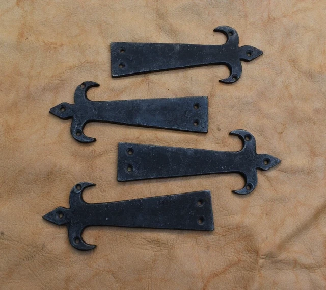 handmade cast iron head barn rusty vintage door gate farm dummy hinges 4pcs lot