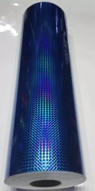 Fluorescent Blue 1/4 inch Holographic Mosaic Prism Sign Plotter Vinyl Film