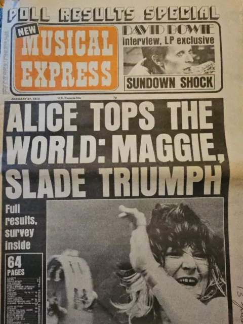 NME New Musical Express January 27th 1973 David Bowie Interview Exclusive