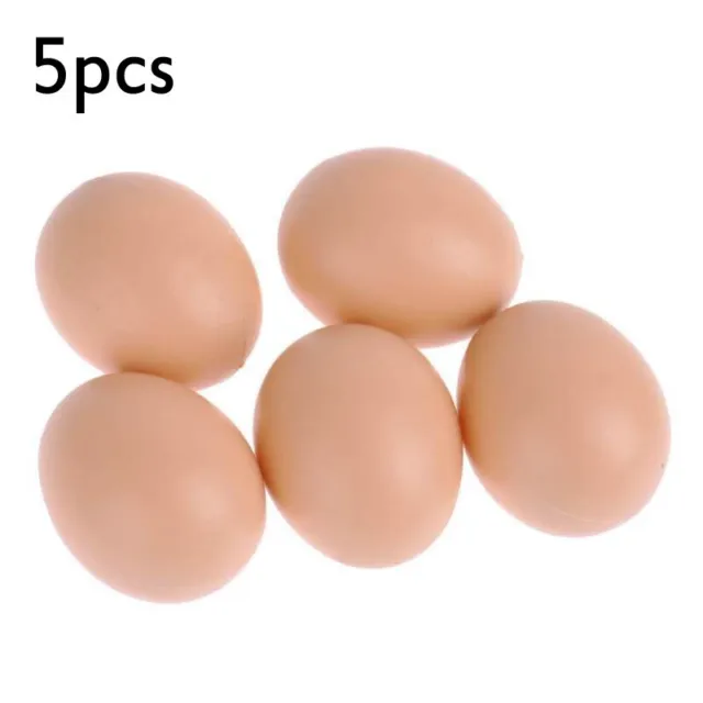 AU 5Pcs Fake-Plastic Dummy Eggs Model Joke Farm Chicken Nesting Hen Hatching Egg