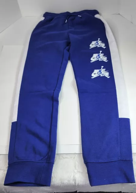 Nike Air Jordan Jumpman Blue White Stripe Fleece Boys Sweatpants Size XL New NWT