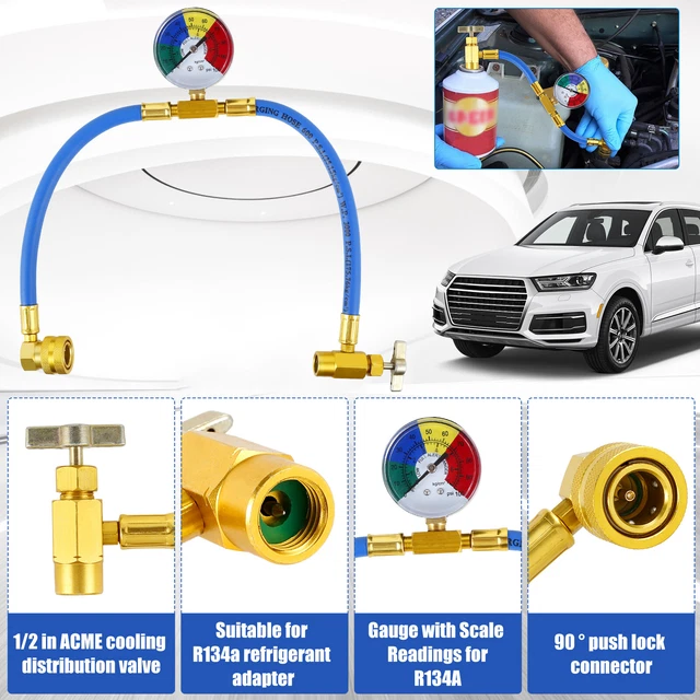 R134A CAR AIR Conditioning Refrigerant Recharge Measuring Hose Gas