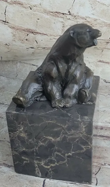 HandMade Miguel Lopez Trophy Bronze Polar Bear Sculpture Collect Sculpture Art