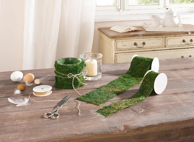 Salvare Set 2x Deko-Band " Muschio ",2er Set Naturale Su Fibra Tessile