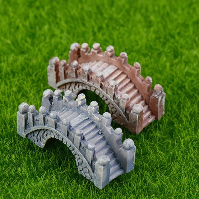 2pcs Micro Landscape Arch Bridge Ornaments Delicate Miniature Figurine Micro