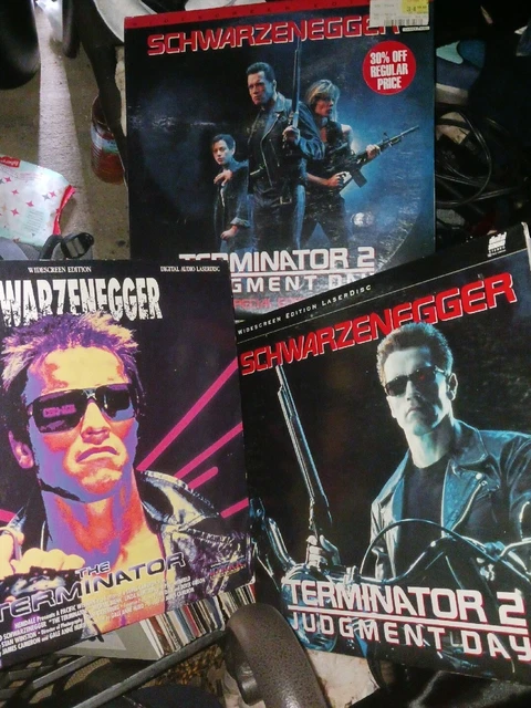Laserdisc Arnold Schwarzenegger movie pack of 3 The Terminator and Terminator 2 Laserdisc Arnold Schwarzenegger movie pack of 3 The Terminator and Terminator 2