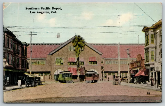 Southern Pacific Depot Postcard Los Angeles RPPC* PPIE PM 1913 VGC