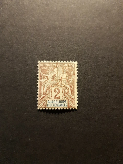 Timbre France Colonie Guadeloupe N°28 Neuf * Mh 1892
