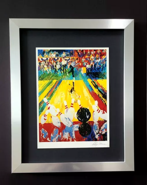 LEROY NEIMAN +  1980's VINTAGE SIGNED PRINT FRAMED + " BOWLING "