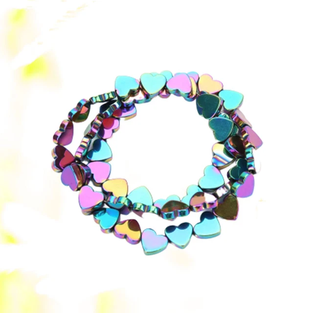 Loose Decorative Beads Heart Spacer Beads Wrist Bands Bracelets Horizontal Hole