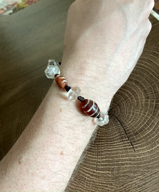 Ancient Antique Burmese Pyu Carnelian Crystal Quartz Beads - Bracelet - #303 3