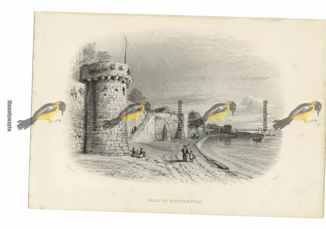 Wall Of Southampton, Hampshire, Bartlett, Book Illustration (Print), c1870