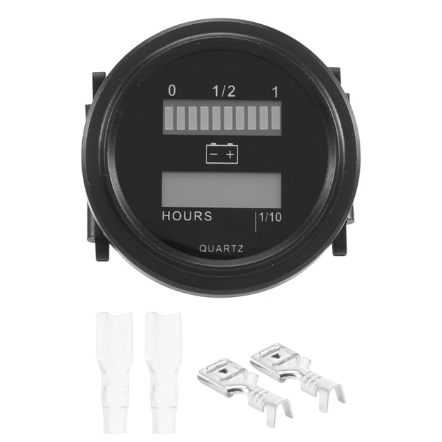 LED con Misuratore Ore Indicatore Batteria Rotonda Misuratore 12/24V 36V 48V 72V Z2H2