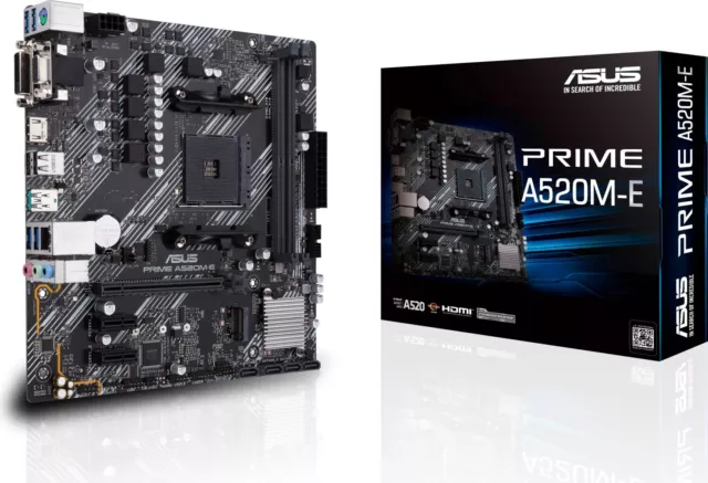 ASUS Prime A520M-E Mainboard AMD Ryzen A520 Sockel AM4 Micro µATX DDR4 M.2