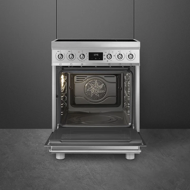 SMEG C6IMX2 CUCINA con PIANO COTTURA A INDUZIONE FORNO 70 LT 9 FUNZIONI 60x60 3